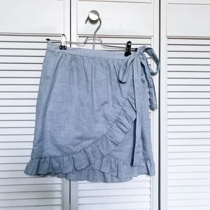Madewell Blue Wrap Around Skirt